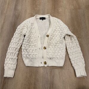 Kendall & Kylie Cream Cable Knit Cardigan